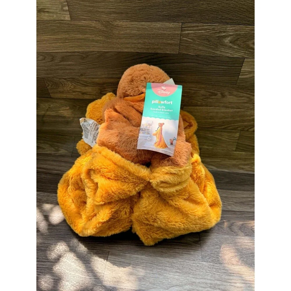 Disney Pillowfort Princess Belle Kids Hooded Blanket Beauty and the Beast New
